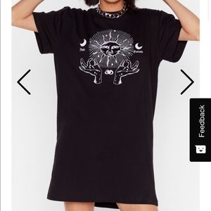 Nasty Gal black cosmo T-shirt dress